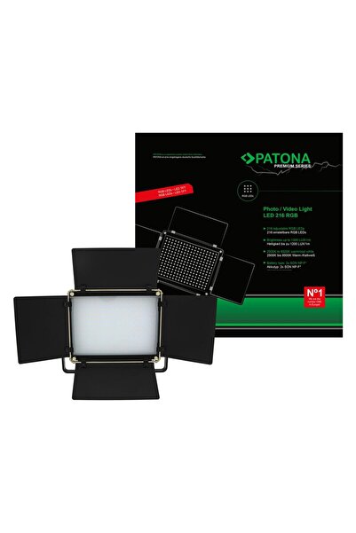 Patona Premium photo-video lamp with 216 WW/RGB LEDs and adjustable temperatu...