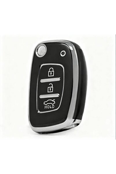 GMA KEYS غطاء مفتاح هيونداي بايون I10 I20 Ix35 إلنترا توسان طراز سوستايل باللون الأسود والفضي