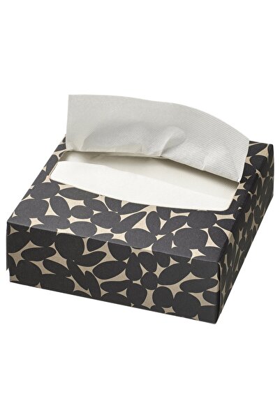 Generic Paper napkin with box, patterned black/white, 32 x 16 cm