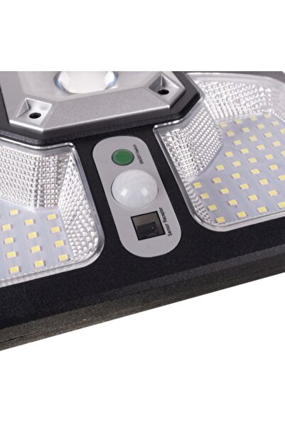 varioshop LED Solar Lamp, 220 SMD + 15 COB, Motion Sensor & Remote, 4 Modes, IP65, Black