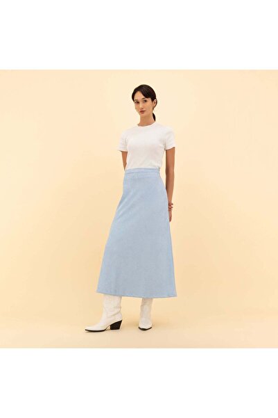 Zinali MAXI SUEDE FLARE SKIRT