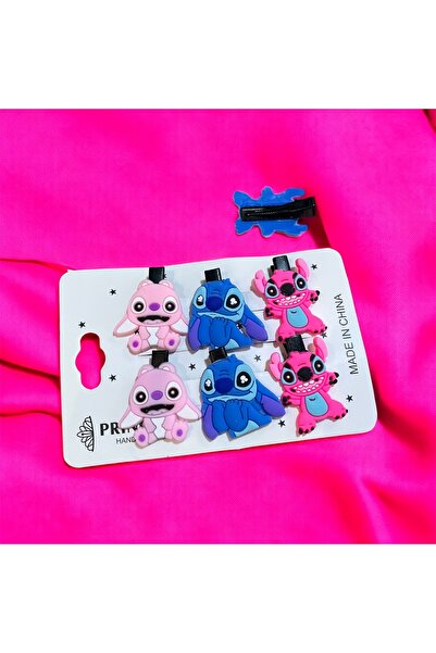 Store 6 pieces of mini hair clips with stitch figures