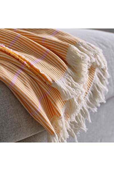 AZOZ MERCHLY Throw, bright orange/pink, 130 x 170 cm