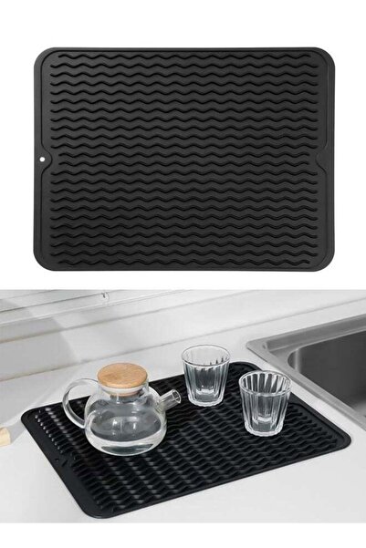 Generic Silicone Drying Mat Anti-Slip Kitchen Tableware Drain Mat Coffee Machine Pad Bar Counter Water Abso