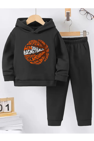 makiteks Winter Girls Boys Tracksuit Set Basketball 5 6 7 8 9 10 11 12 Years Old Basketball