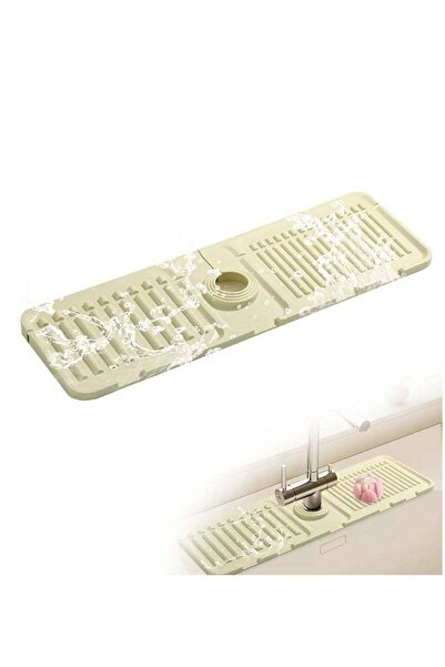 Generic Silicone Faucet Draining Mat for Kitchen Sink, Kitchen Sink Splash Guard Draining Mat Dish Soap Spo