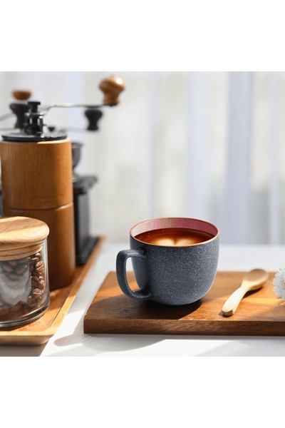 MIAMIO Set of 6 Caffé latte cups, Las Palmitas collection, ceramic, multicolor, 470 ml