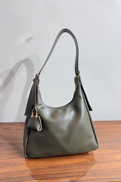 Gülşah collection Очарователна малка портмоне кожена чанта през рамо - каки