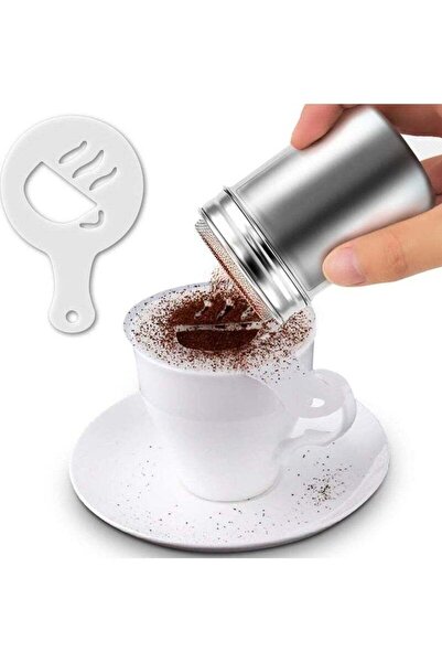 Generic AIWANTO Stainless Steel Powder Shakers, Mesh Shaker Powder Cans for Coffee Cocoa Cinnamon Powder wi