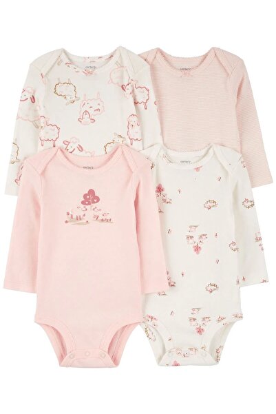 Carter's Carters - Kız Bebek Uzun Kollu Body Set 4'lü Paket-Pembe - 24 Ay