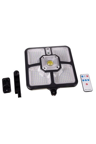 varioshop LED Solar Lamp, 220 SMD + 15 COB, Motion Sensor & Remote, 4 Modes, IP65, Black