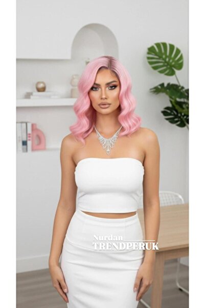 Nurdan Trend Peruk Candy Pink Side Tulle Wig
