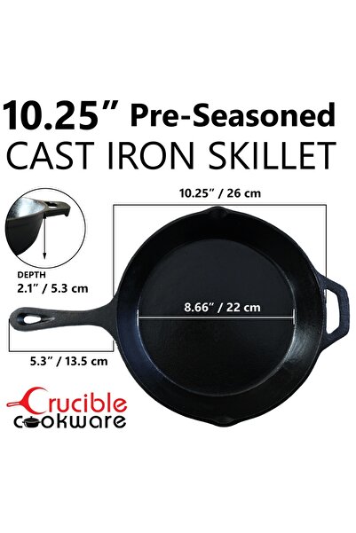 Crucible Cookware Τηγάνι από χυτοσίδηρο με γυάλινο καπάκι, Crucible Cookware, 26 cm, προ-καρυκευμένο