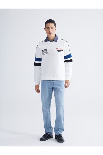 LC Waikiki XSIDE V-neck Ford Printed Men's Sweatshirt