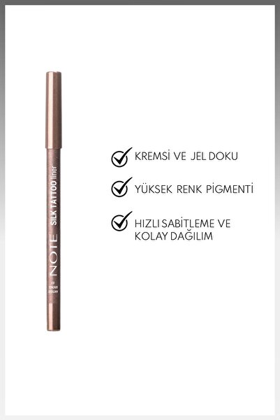 NOTE Silk Tattoo Liner Suya Dayanıklı İpeksi Jel Göz Kalemi - 03 Antique Bronze - Bronz (Işıltılı)