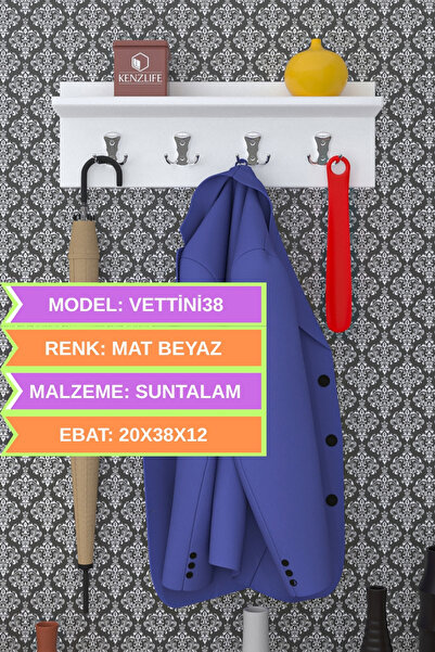 Kenzlife elbise askılığı askılık vettini038 byz 20*038*12 metal gri 4 adet askı portmanto