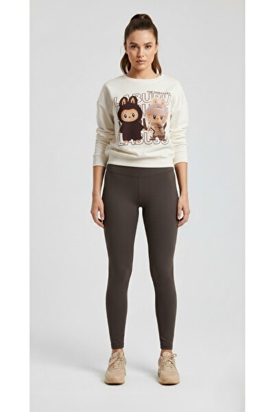 The Γυναικείο φούτερ από 100% βαμβάκι με μοτίβο αρκουδάκι με απαλή αφή - Casual Fit - Κρεμ/Ροζ