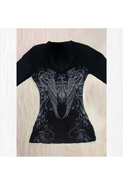 İsra Ayyıldız Moonstar Collection Crop negru vintage gotic Wing scurt Y2K cu ...