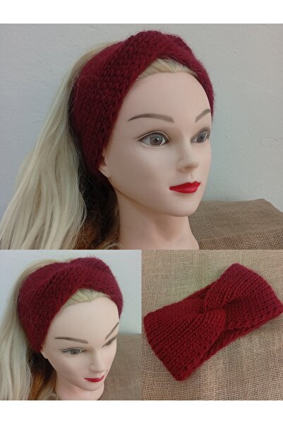 MARİANO VENANZİO Knitted Headband, Hand Knitted Twisted Bandana, Winter Half Beanie, Knitted Earmuff