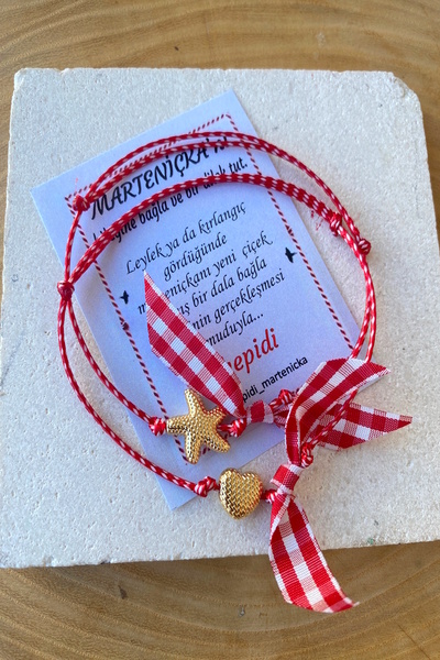 Shepidi 2-Piece Gold Heart Star Marteniçka Lucky Bracelet