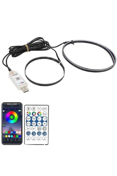 Ruan Set of 2 acrylic strips 110cm and 35cm, RGB car ambient light, USB power supply