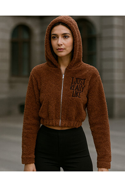 Keskin Bebe Giyim Women's Plush Crop Cardigan