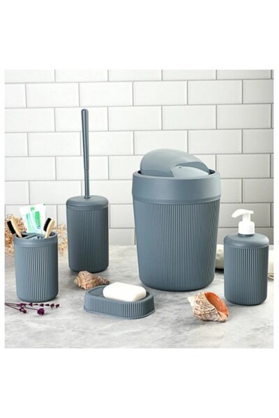 OEM Set accesorii baie din plastic, 5 piese, bej