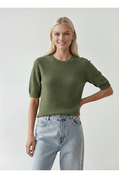 franky B Women's Short Sleeve Crew Neck Knitwear Sweater