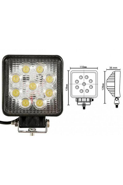 Ruan Set of 2 Offroad Led Projector 9 Led 27W Square Auto