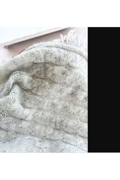 JUSTA Women's Hooded Pompom Detail Poncho Thin Knitwear Sweater Plus Size Matching Oversized