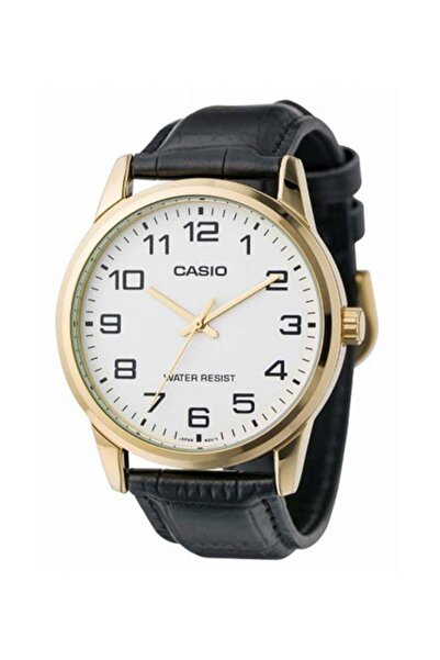 Casio Men's Enticer Leather Analog Wrist Watch MTP-V001GL-7BUDF