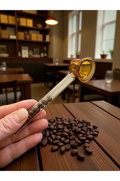 ELİTEVOOD Dekoratif Cam Ölçek Kahve Çekirdekli El Yapımı Cam Obje