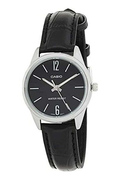 Casio ساعة يد جلدية تناظرية للرجال LTP-V005L-1BUDF - 39 مم - أسود