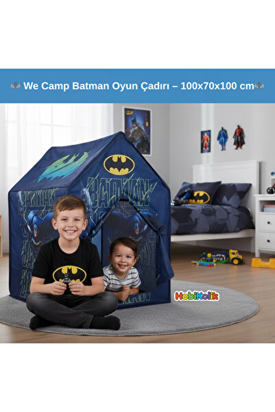 Art Tone 🦇 We Camp Batman Oyun Çadırı – 100x70x100 cm – 3 Yaş+