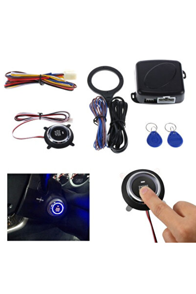MİKİ Vehicle start button start button with car alarm and anti-theft system