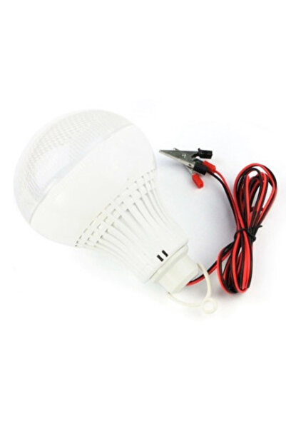 XL LED Bulb 7W 12V Cable and Battery Clamps Auto Globe Matte Plastic