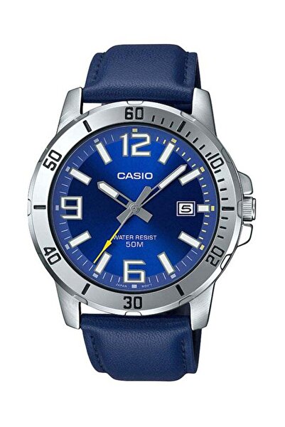 Casio Men's Enticer Leather Analog Watch MTP-VD01L-2BVUDF