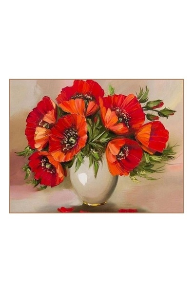 MATTELOT TOYS Set pictura pe numere Aranjament cu maci, Tablou 20 x 30 cm