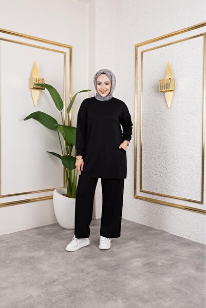 MODAMÜNASİP Comfortable and Stylish Two-Piece Set with Cotton Viscose Pants