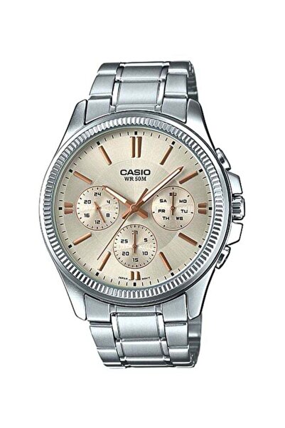 Casio Men's Enticer Analog Watch MTP-1375D-7A2VDF - 49 mm - Silver