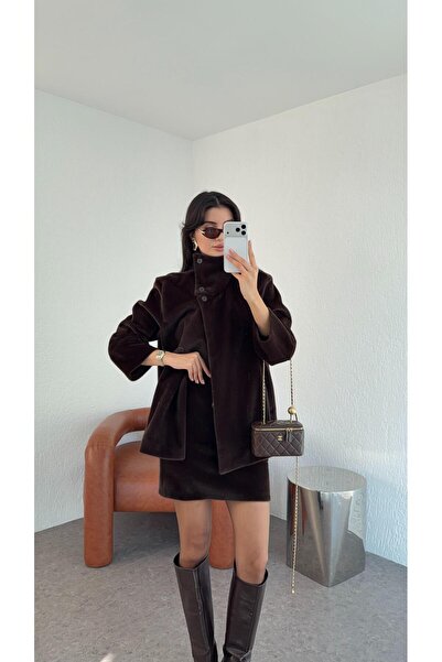 HAZELANNA Short Fur Bitter Brown Suit