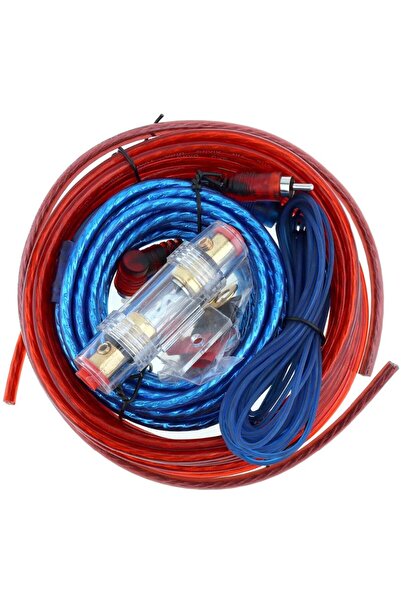 MOHAMED Kit of 2 AUDIO Cables for Subwoofer with Fuses Maximum Power 1000W