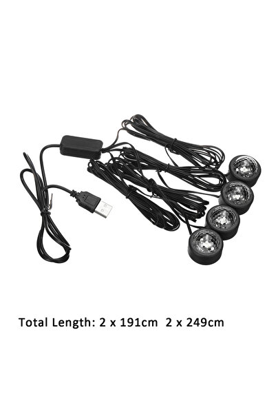 Ruan Set of 4 Car Interior Lights A10 USB LED RGB Star Light