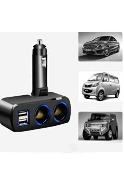 PRİZE Olesson 1637 12V car socket with 2 fixed ways + 2 USB 120W black