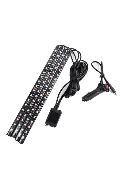 Ruan Set of 4 12 LED strips with ambient light for car and RGB remote control