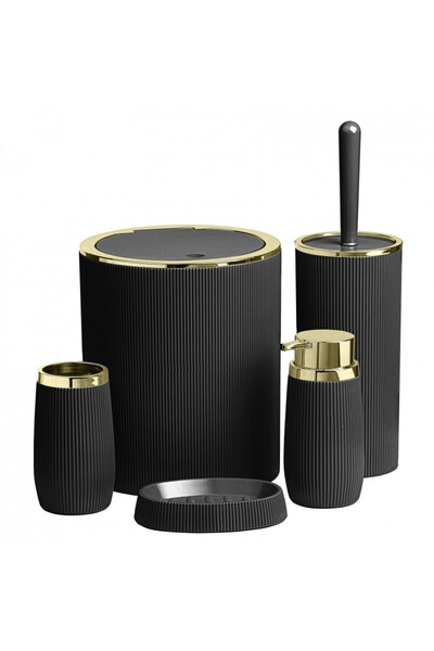 OEM Freehome Bathroom Accessories Set OKY-478-4-S, 5 pieces, Black/Gold