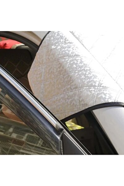 LILY Set of 2 x XL windshield protection, anti-frost car window cover and universal tarpaulin sunshade SILVER