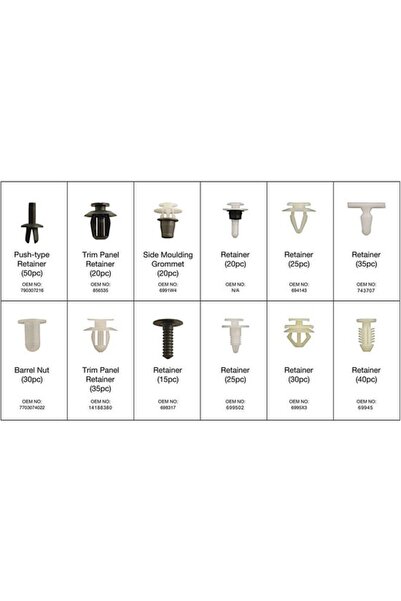 Jack Box of 345 Peugeot Citroen Clips Car Clips 12 Sizes