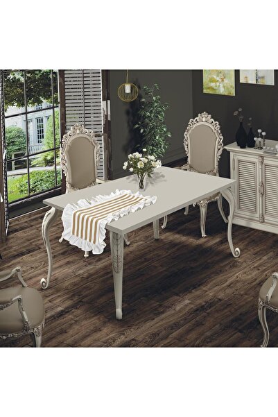 Erba kreasyon Ruffled Runner Tablecloth Duck 100% Cotton Linen 40X110