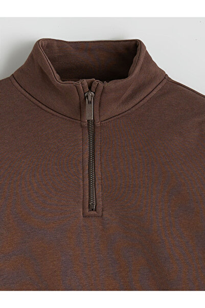 LC Waikiki LCW Kids Brown guler ridicat Hanorac gros pentru băieți tricou